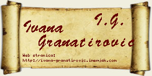 Ivana Granatirović vizit kartica